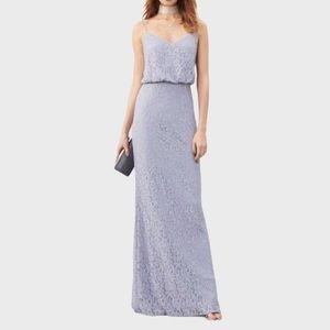 ADRIANNA PAPELL Lace Blouson Gown Light Dove